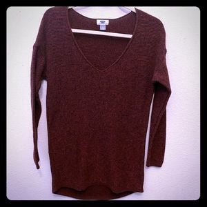 V Neck Long Maroon sweater